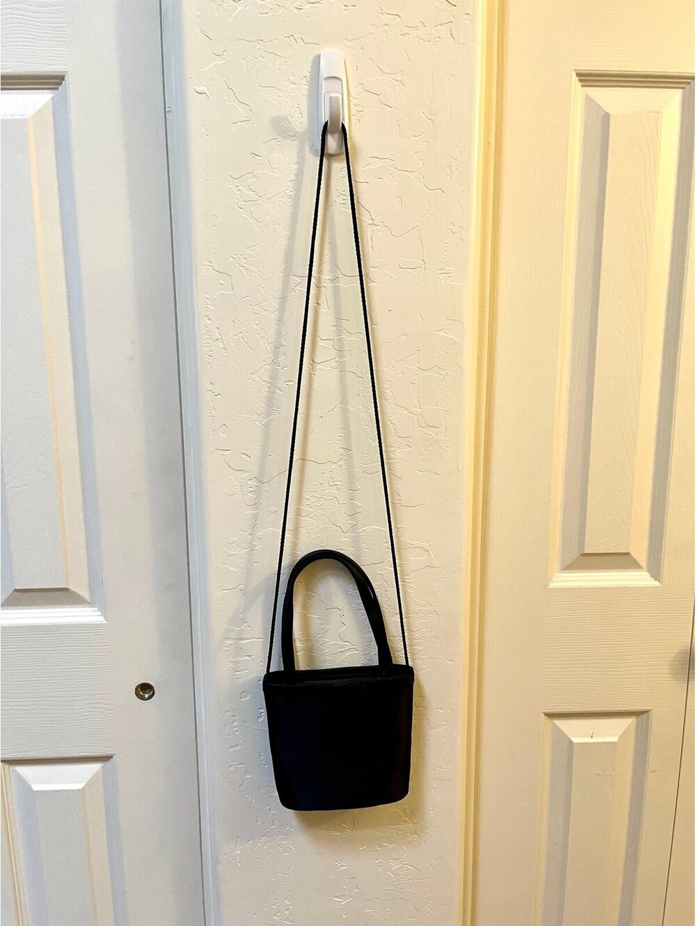 Preston & York Solid Black Bow Tie Evening Bag/ Purse Option Long Shoulder Strap